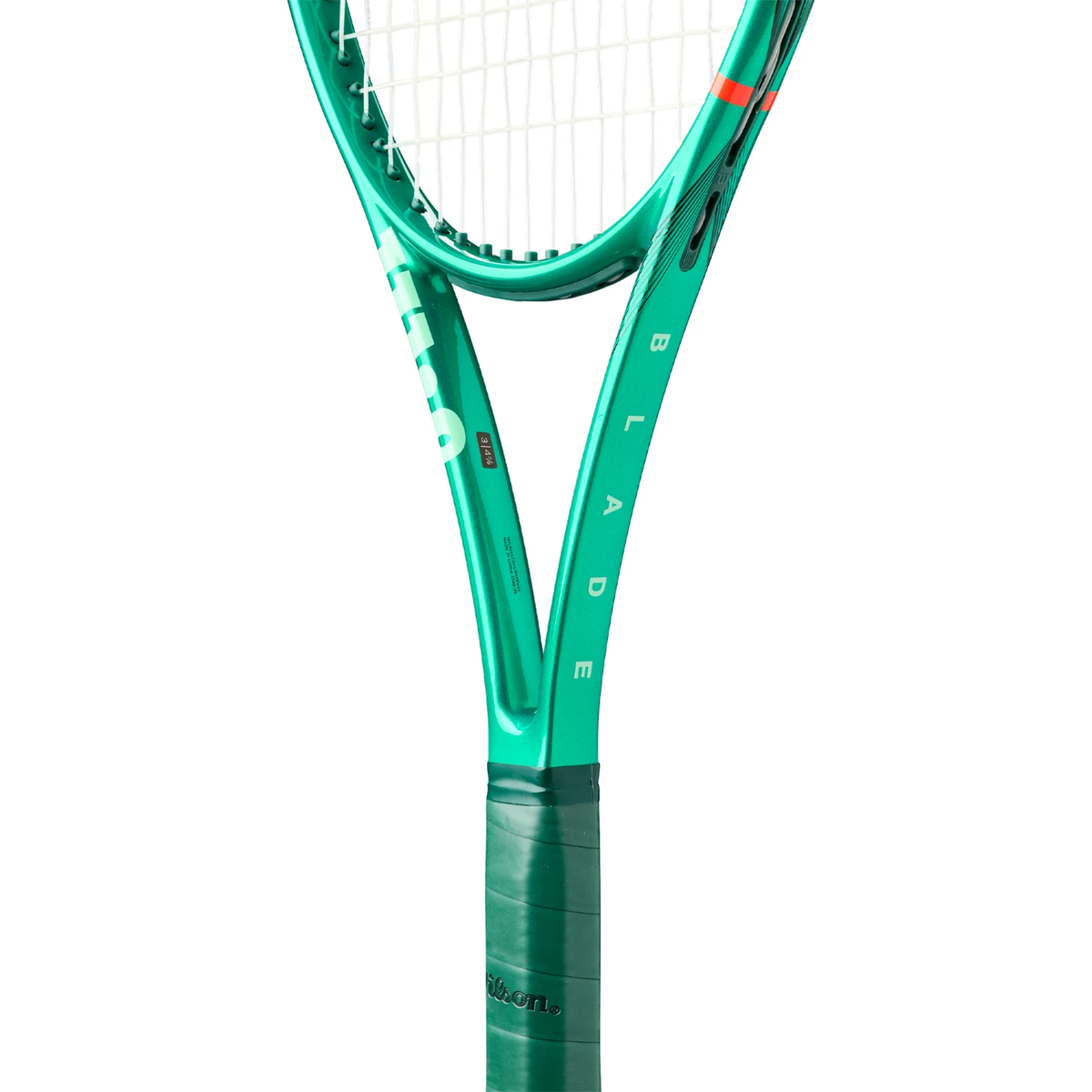 Wilson Blade 98 18X20 V10 2026 Tennis Racket, Green, close-up detail
