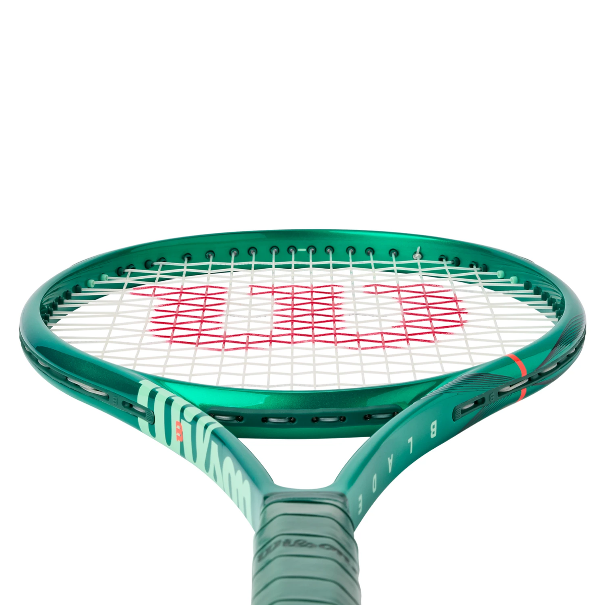 Wilson Blade 100L V10 2026 Tennis Racket, Green, detail view