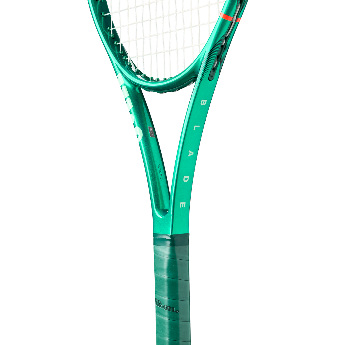 Wilson Blade 104 V10 2026 Tennis Racket, Green, close-up detail