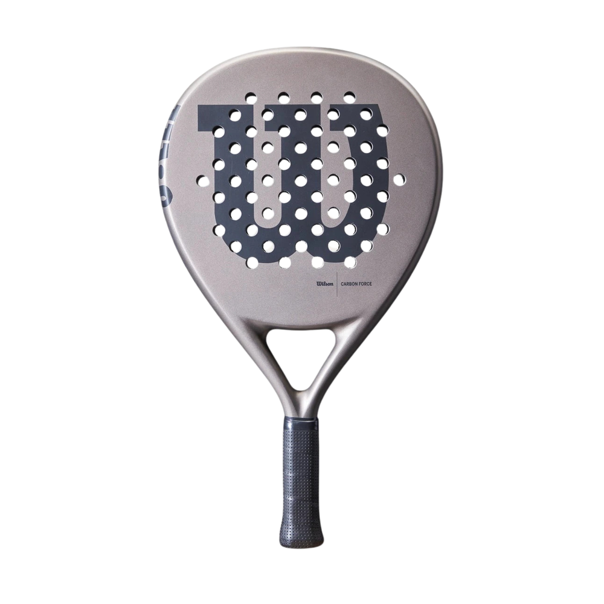 Wilson Carbon Force Padel Racket, Grey, front view