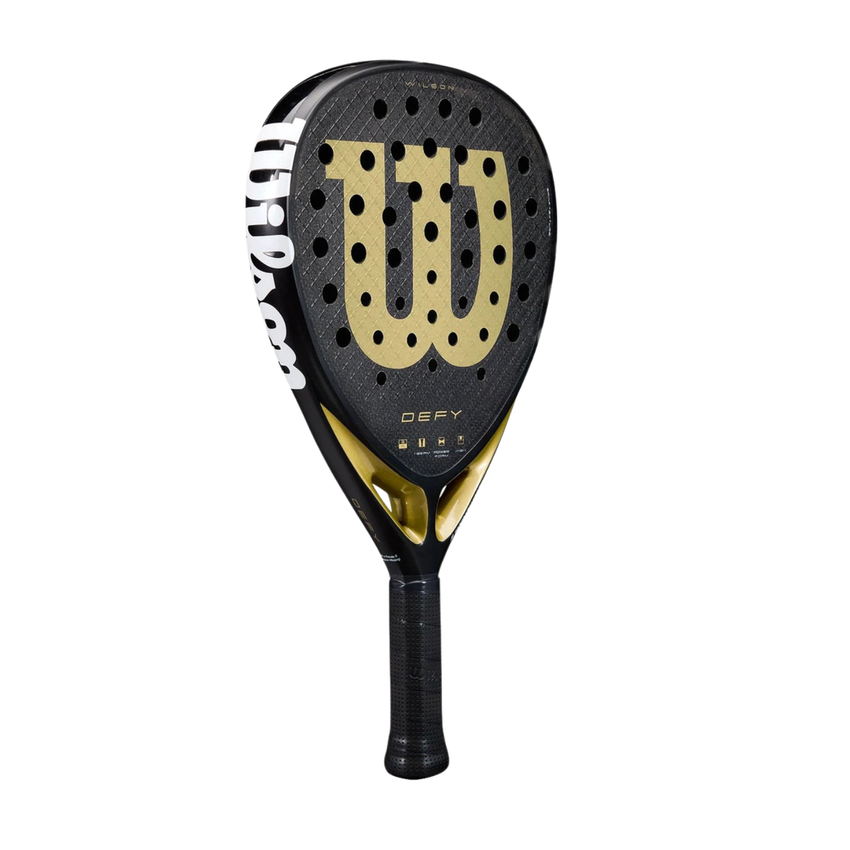 Wilson Defy V1 Padel Racket, Black/Gold, back view