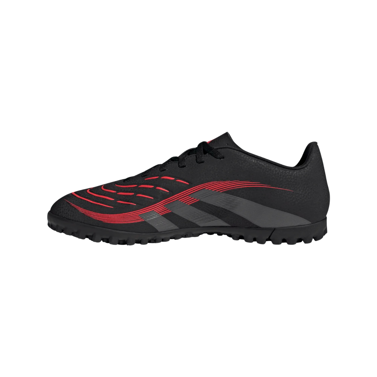 Adidas Predator Club TF Football Shoe Unisex - Black/Grey Core Black Grey Four Lucid Red Football Boots Adidas