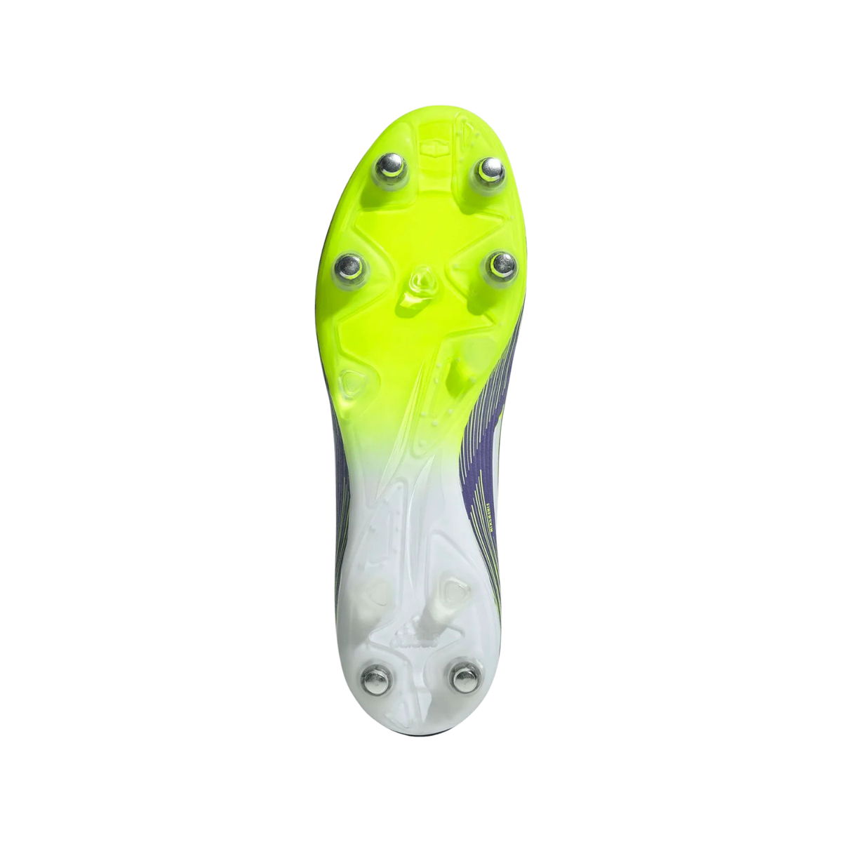 Adidas F50 League SG Football Boots Unisex, Purple/Lemon, close-up detail