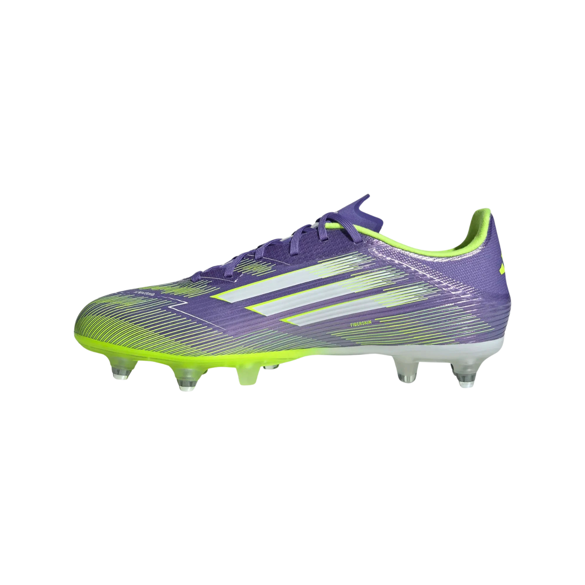 Adidas F50 League SG Football Boots Unisex, Purple/Lemon, front view