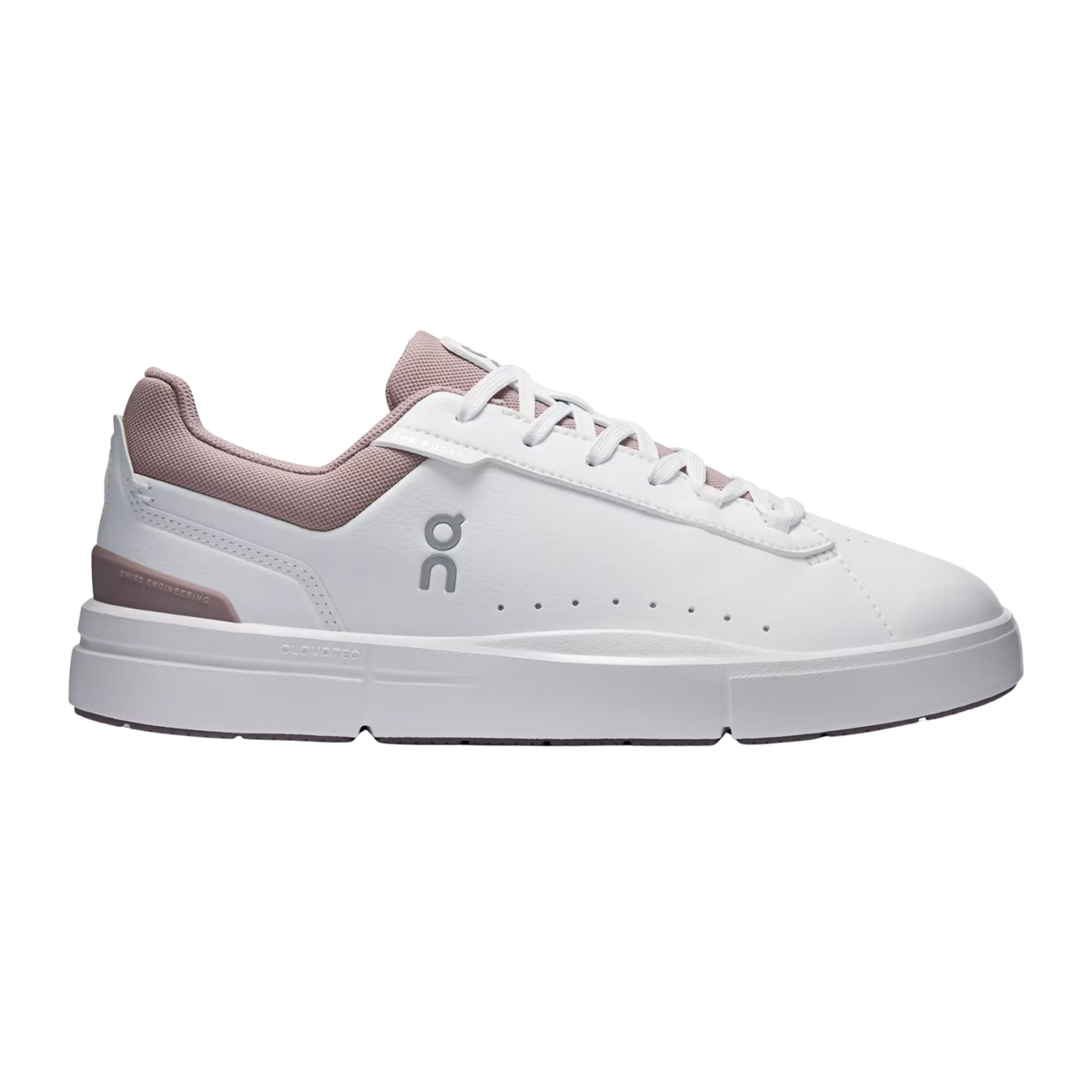 On Running The Roger Advantage Tennis Shoe Women, White/heron, back view