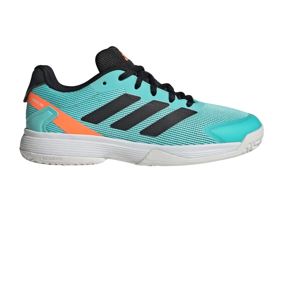 Adidas Ubersonic Tennis Shoes Kids, Aqua, back view