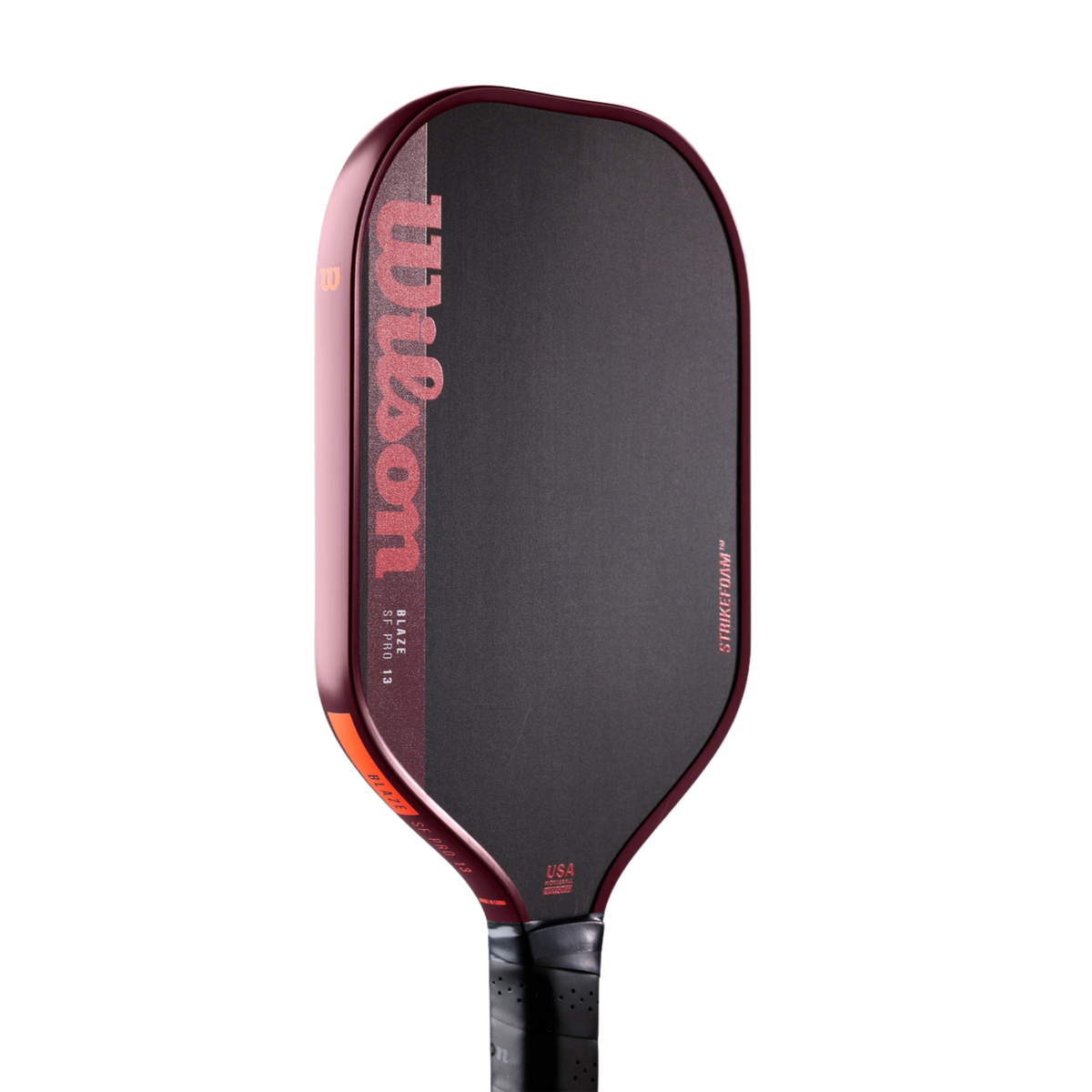 Wilson Blaze SF Pro 13 2026 Pickleball Paddle, Black/Red, detail view