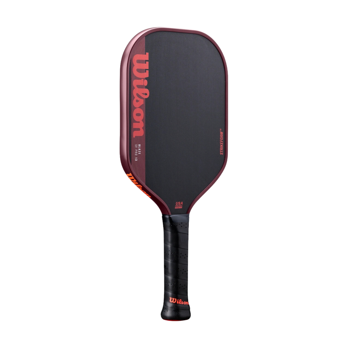 Wilson Blaze SF Pro 13 2026 Pickleball Paddle, Black/Red, side view