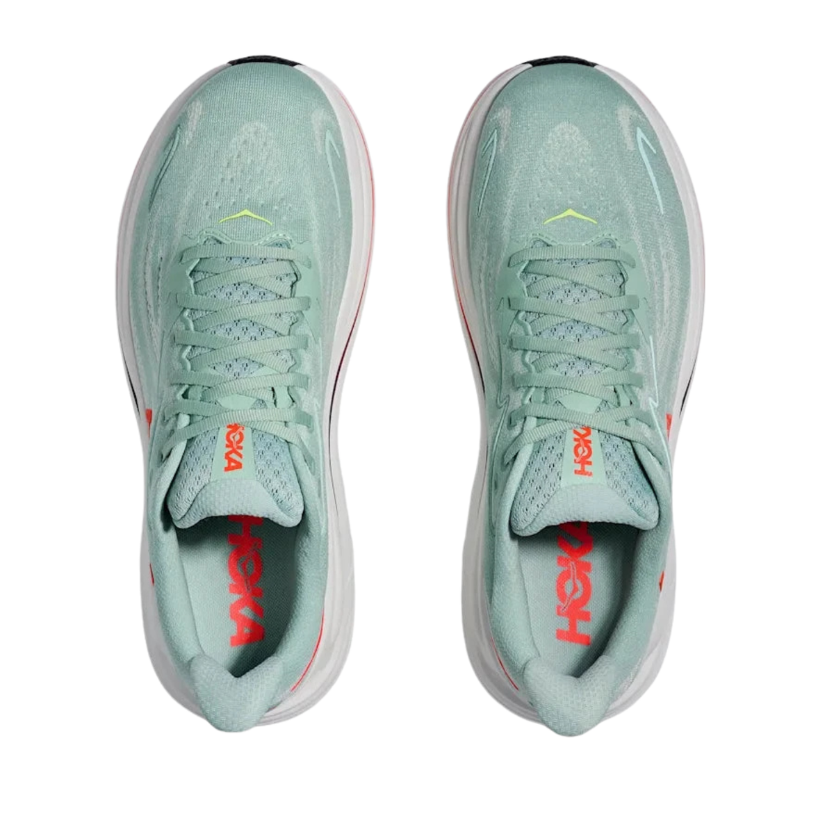 Hoka Clifton 10 Running Shoe Men - Sage/Neon Flame Running Shoes Hoka