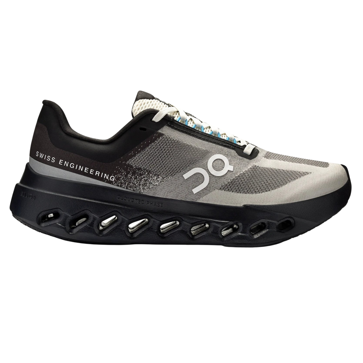 On Running Cloudsurfer Next Running Shoe Women, Black/Grey, back view