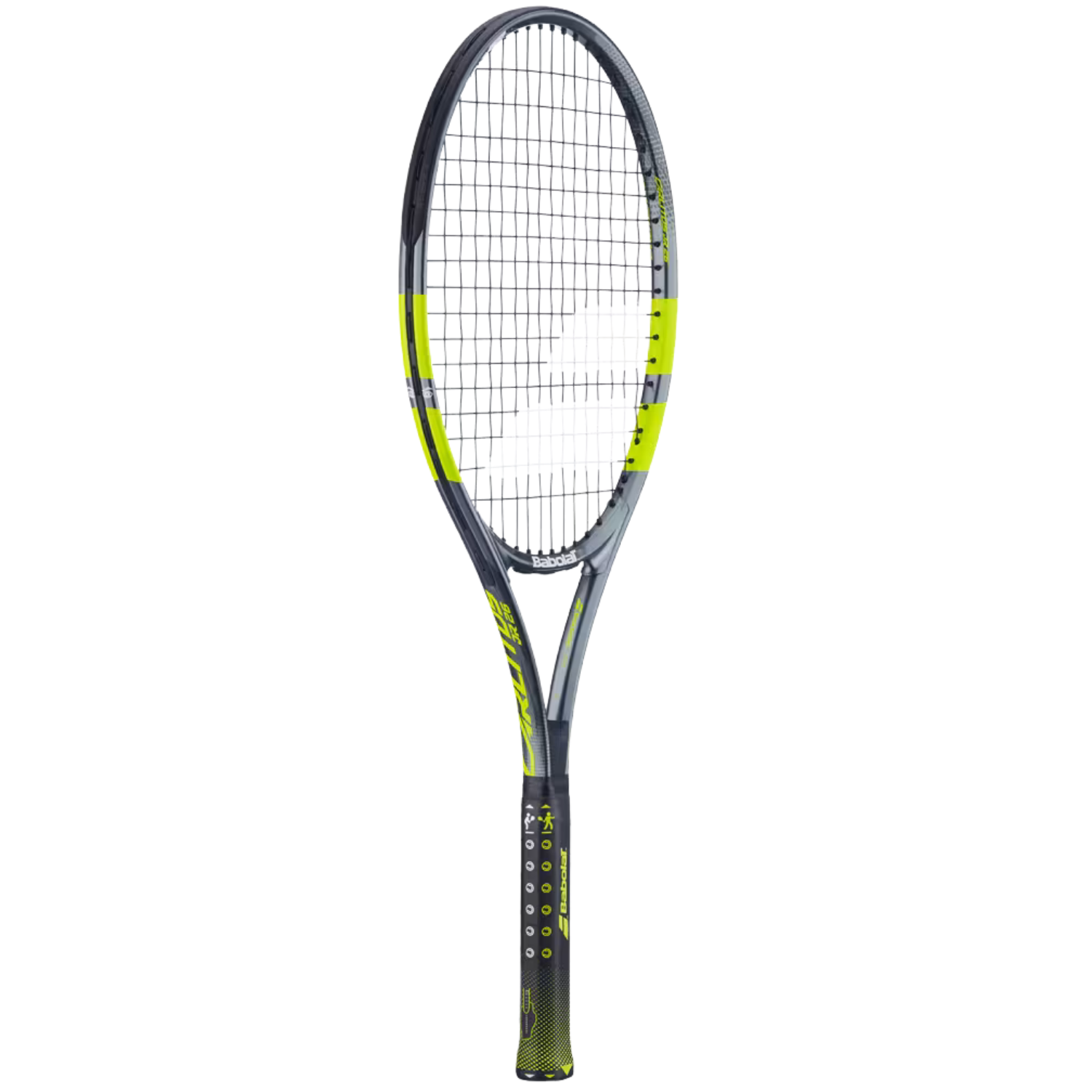 Babolat Carlitos Junior 26 2026 Tennis Racket Strung - Grey/Yellow Tennis Rackets Babolat