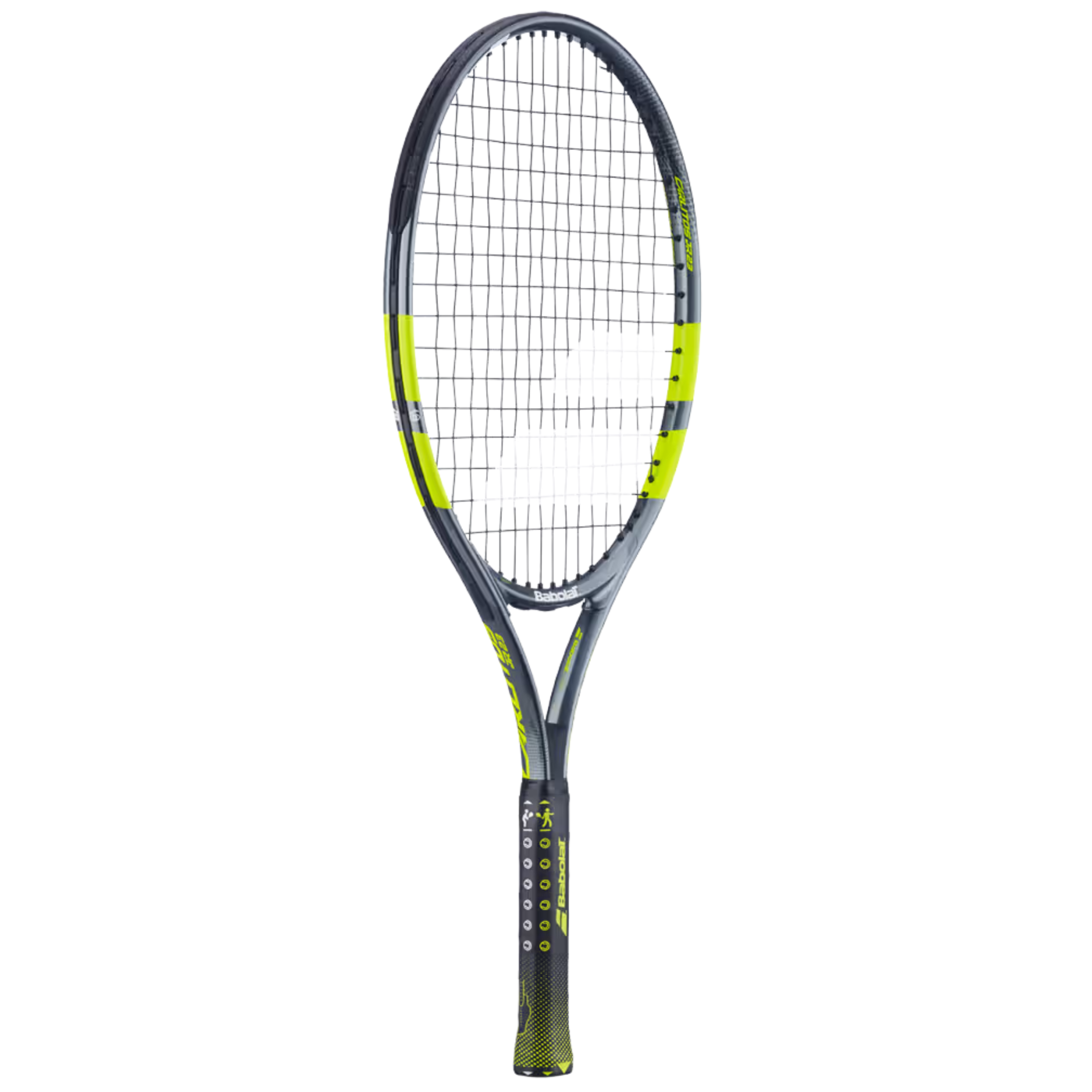 Babolat Carlitos Junior 23 2026 Tennis Racket Strung - Grey/Yellow Tennis Rackets Babolat