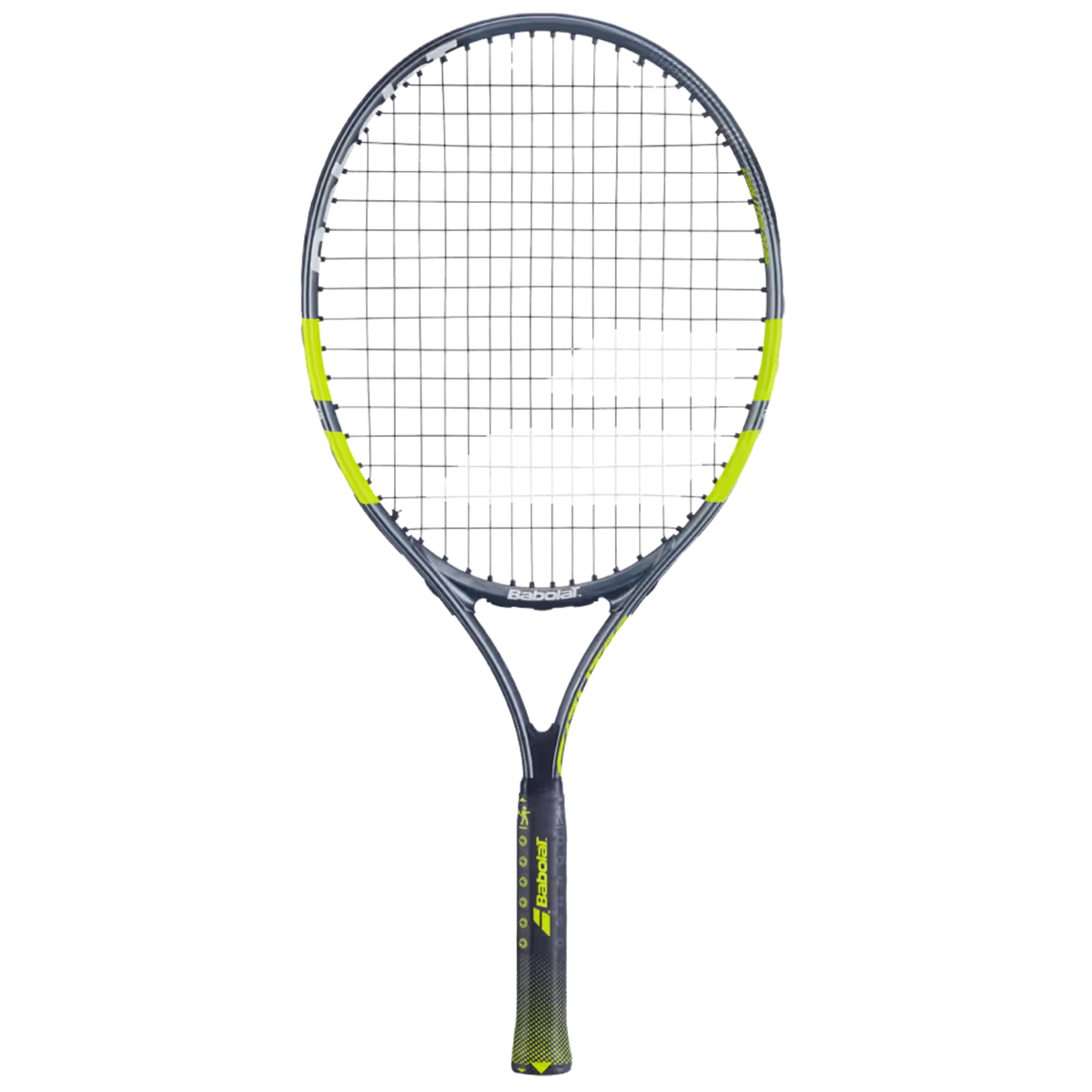 Babolat Carlitos Junior 23 2026 Tennis Racket Strung, Grey/Yellow, front view