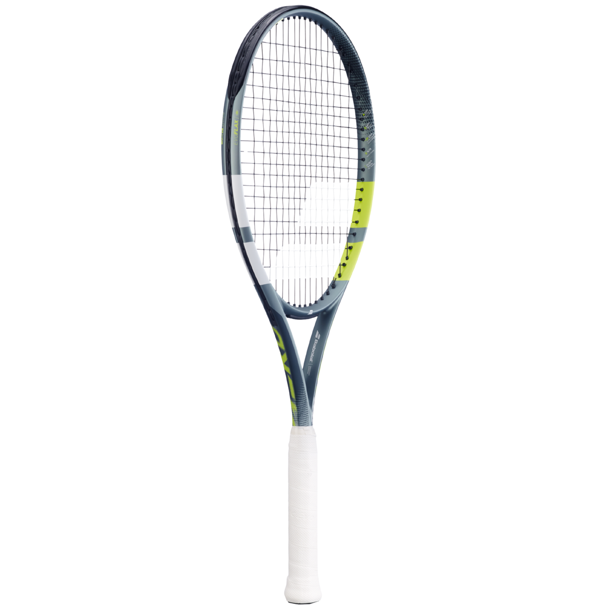 Babolat Evo Aero Lite 2026 Tennis Racket Strung, Grey/Yellow, side view