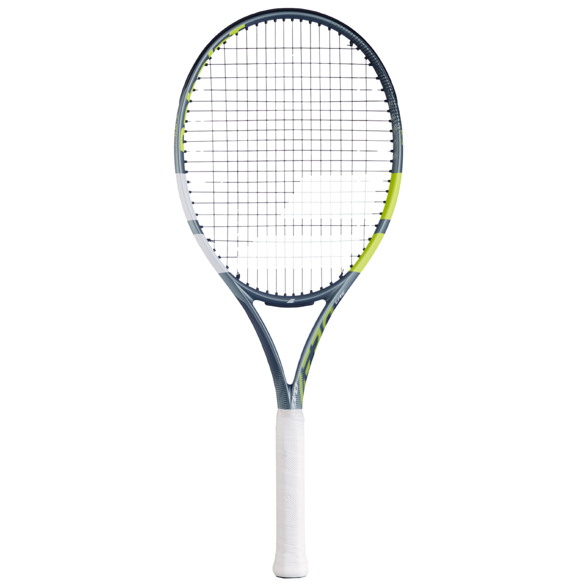 Babolat Evo Aero Lite 2026 Tennis Racket Strung, Grey/Yellow, front view