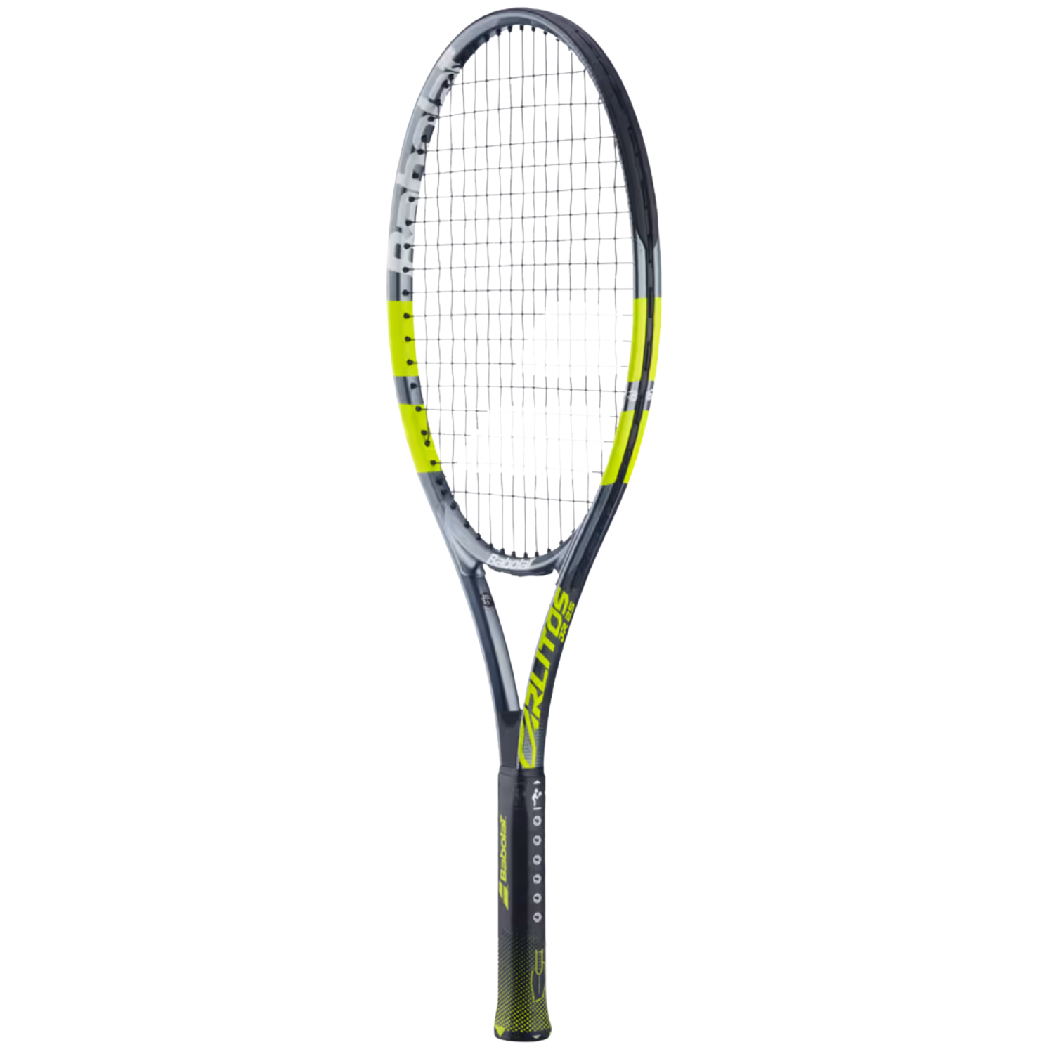 Babolat Carlitos Junior 25 2026 Tennis Racket Strung - Grey/Yellow Tennis Rackets Babolat