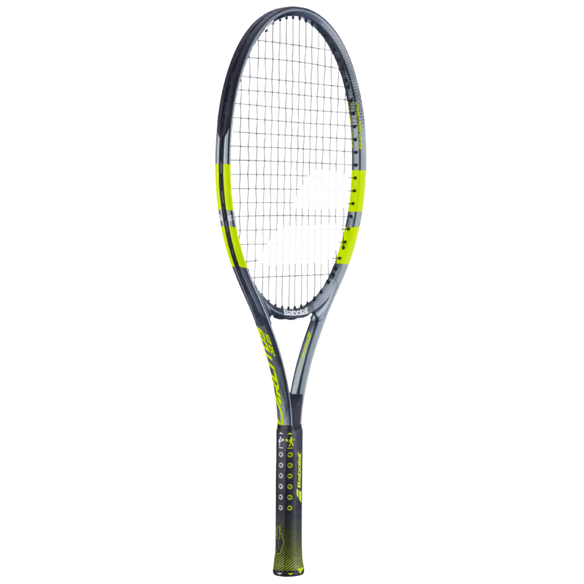 Babolat Carlitos Junior 25 2026 Tennis Racket Strung - Grey/Yellow Tennis Rackets Babolat