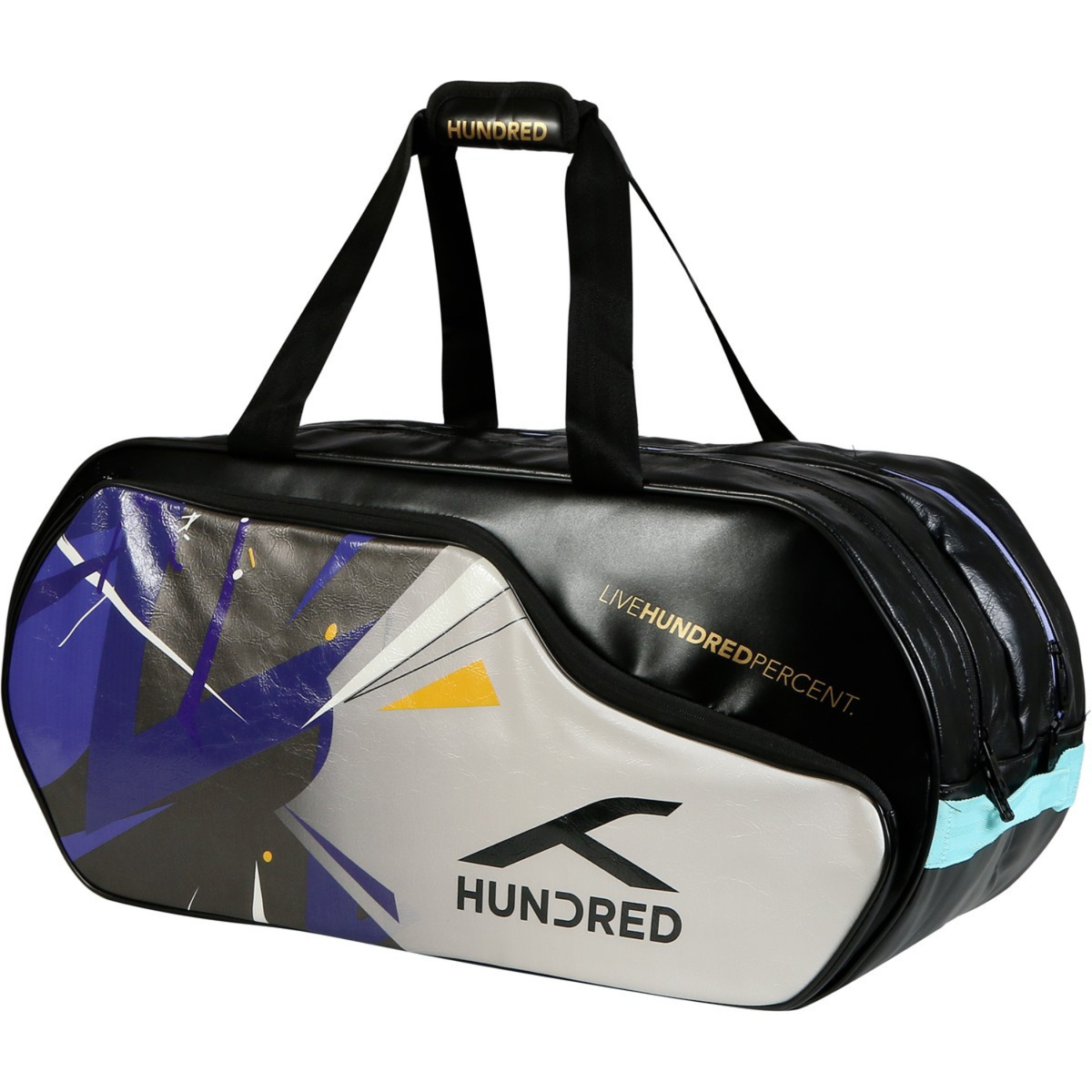 Hundred Trailblazer Badminton Kit Bag, Blue/Black, packaging view