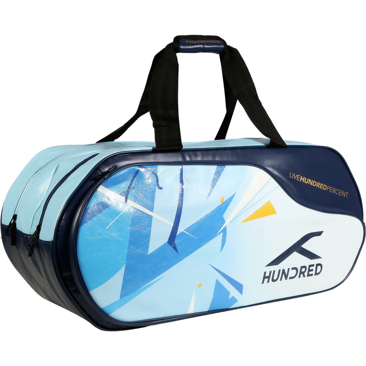 Hundred Trailblazer Badminton Kit Bag, Blue/Black, back view