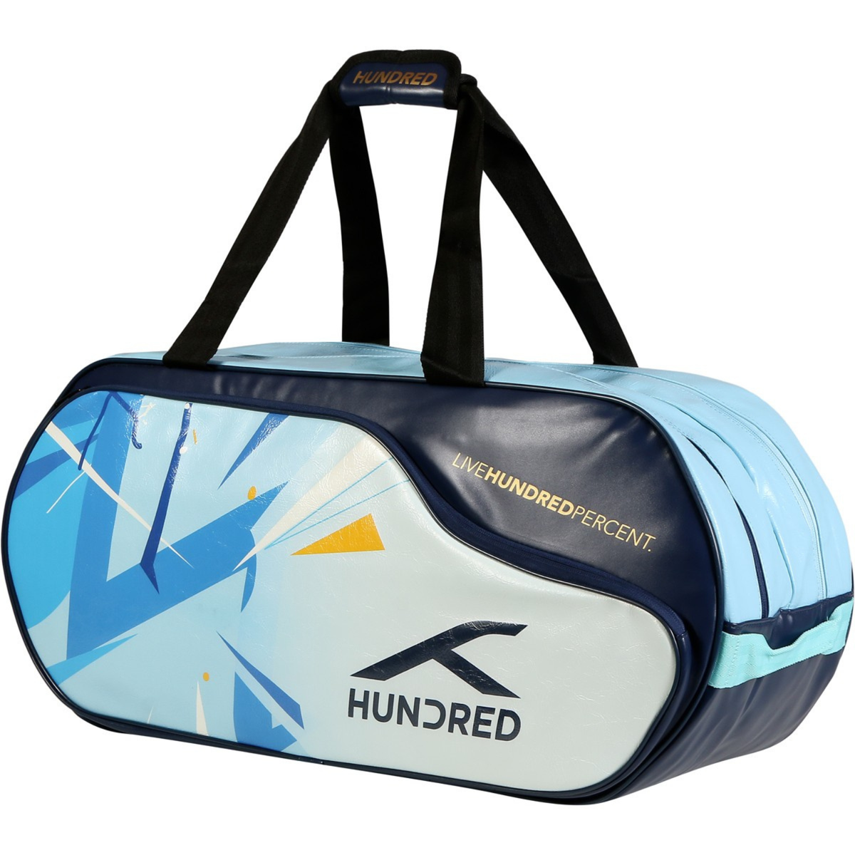 Hundred Trailblazer Badminton Kit Bag, Blue/Black, front view