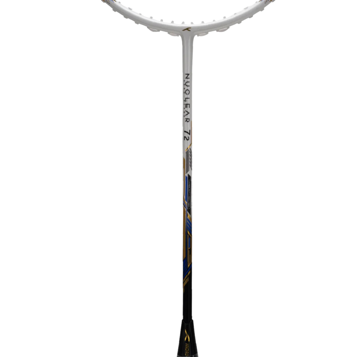 Hundred Nuclear 72 Badminton Racket, White/Black/Blue, close-up detail