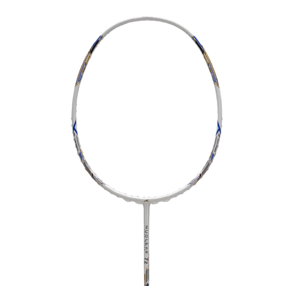 Hundred Nuclear 72 Badminton Racket, White/Black/Blue, side view
