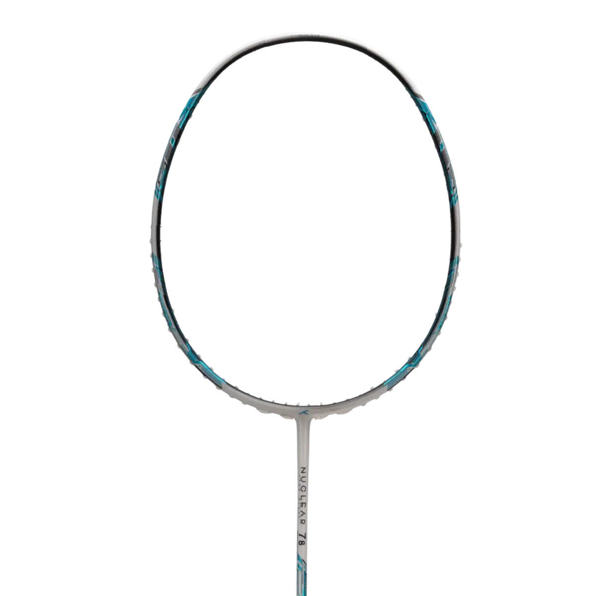 Hundred Nuclear 78 Badminton Racket, White/Blue, side view
