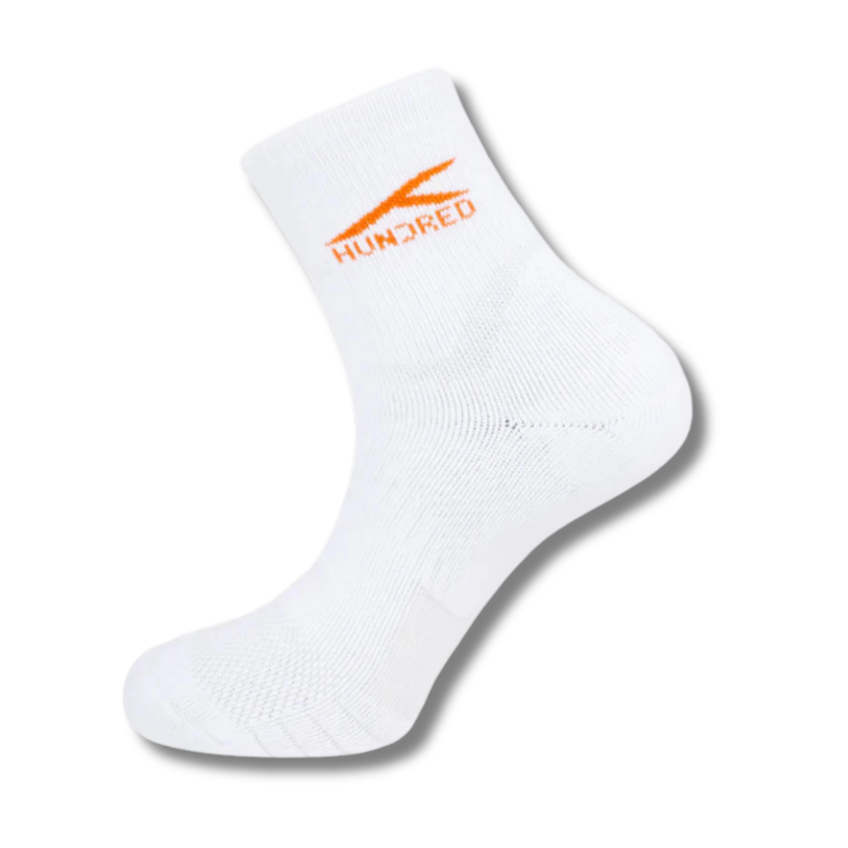 Hundred Quarter Socks, White/Orange, front view