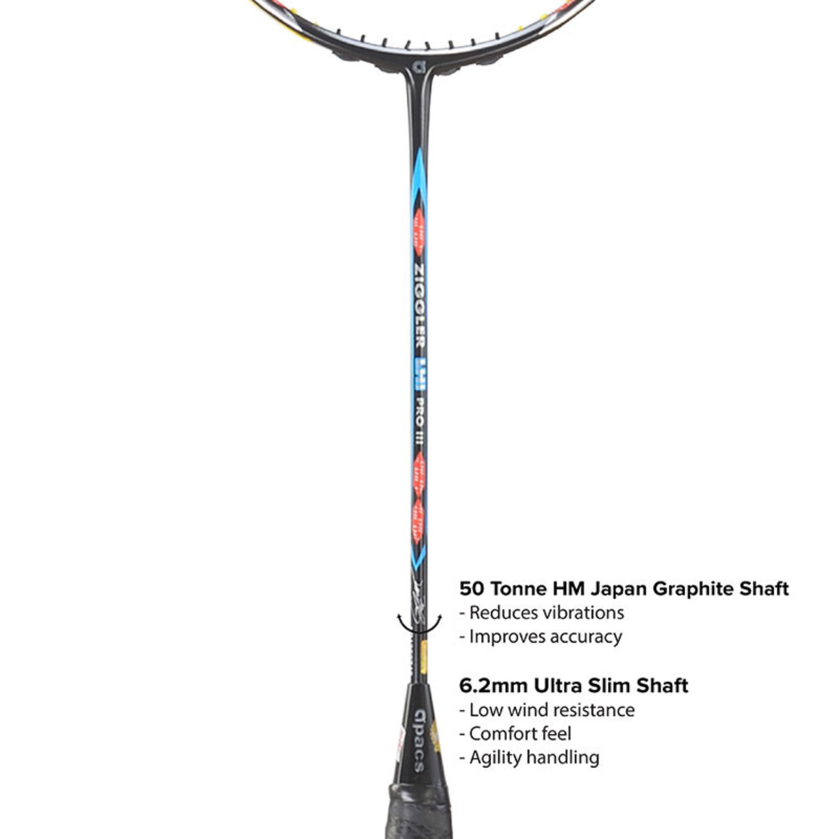 Apacs Z-Ziggler LHI PRO III Badminton Racket - Blue Badminton Rackets Apacs