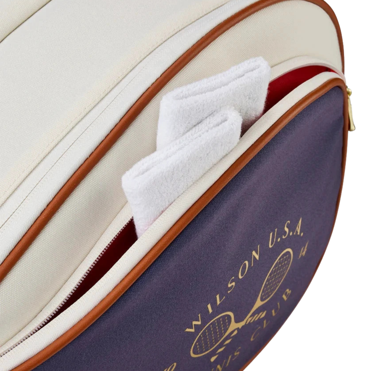 Wilson Heritage V2 6 Racket Bag, Cream/Navy, packaging view