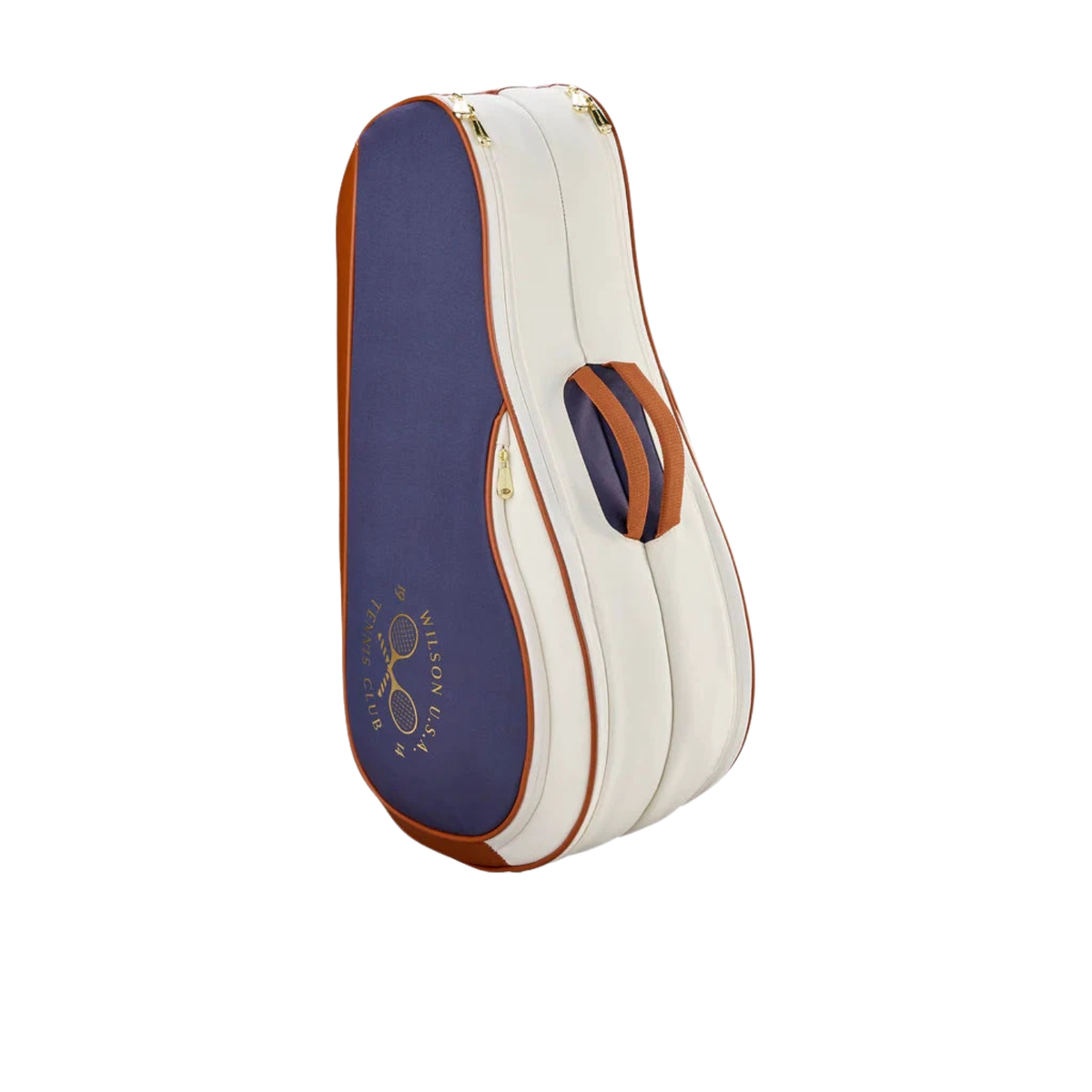 Wilson Heritage V2 6 Racket Bag, Cream/Navy, detail view