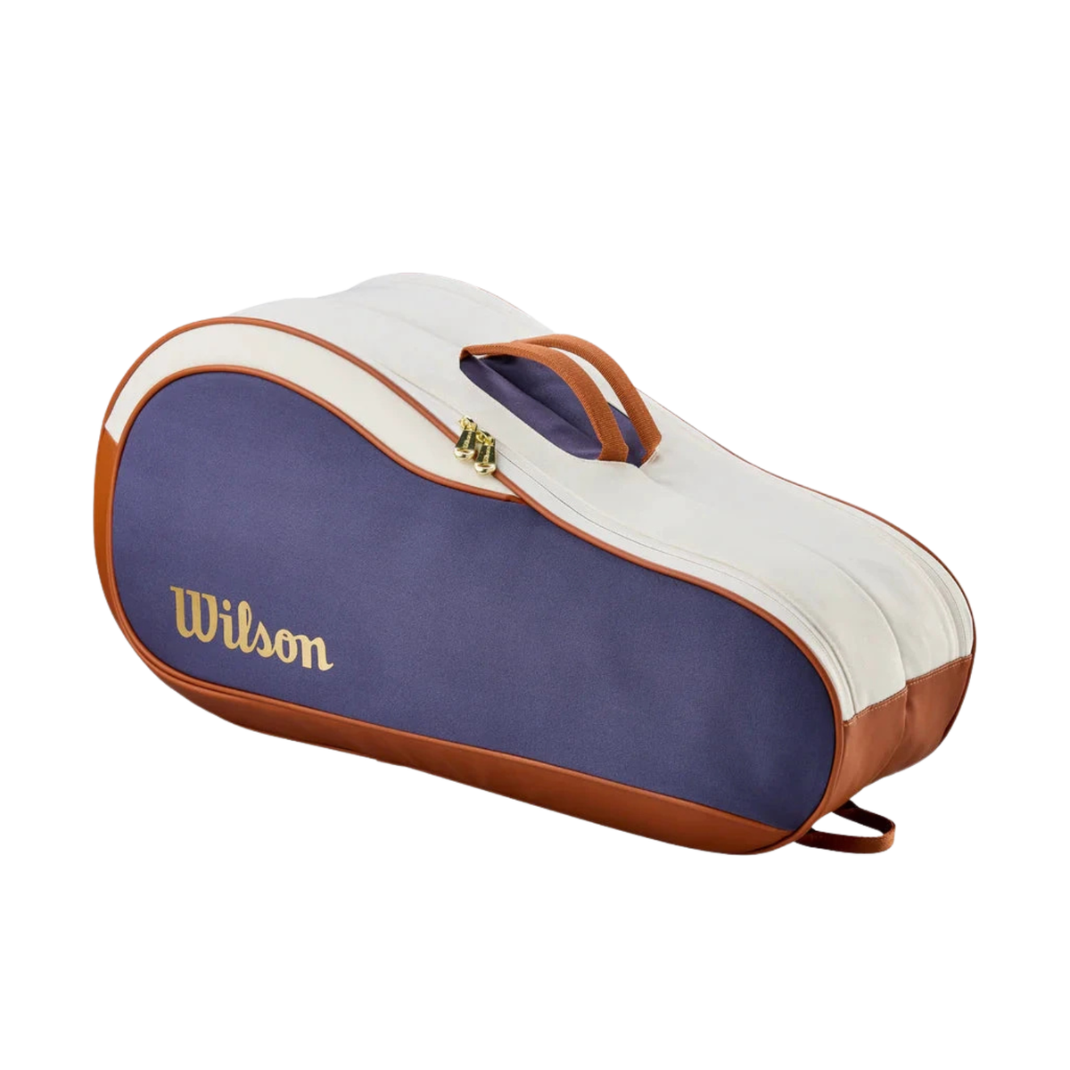 Wilson Heritage V2 6 Racket Bag, Cream/Navy, back view