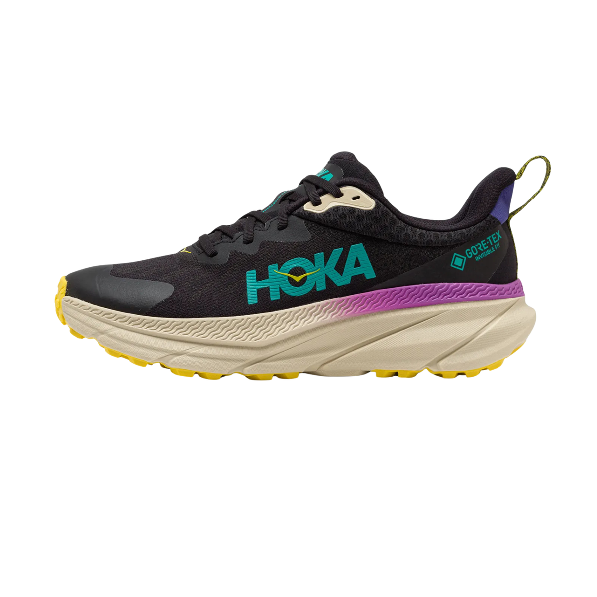 Hoka Challenger ATR 7 GTX Running Shoe Men, Black/Oatmean, back view