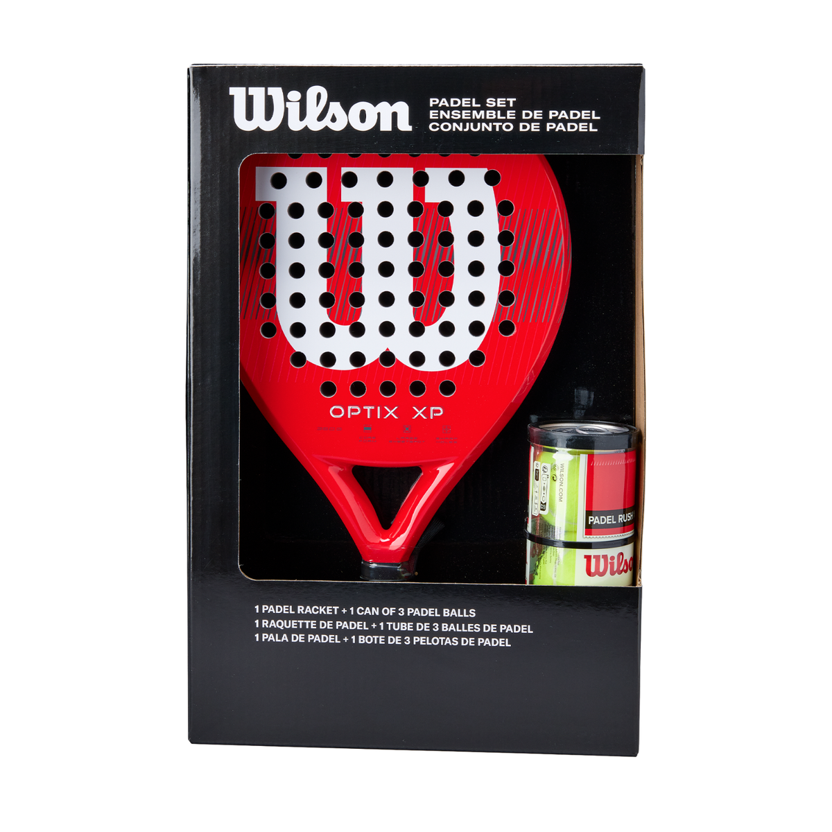 Wilson Optix XP Padel Kit Box, Red, front view