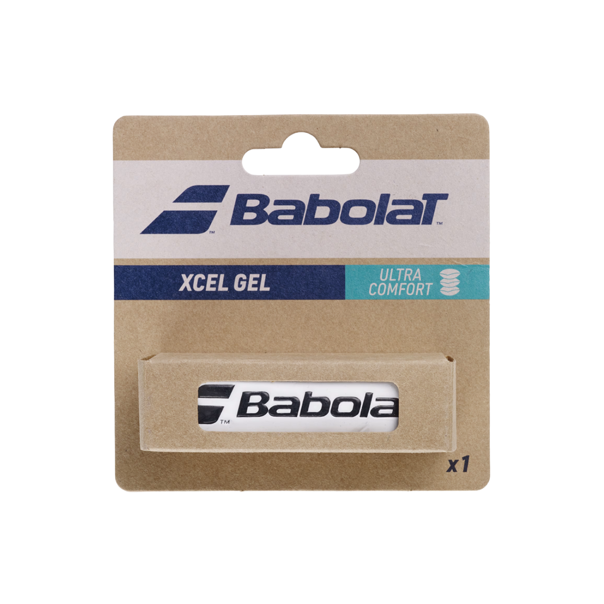 Babolat Xcel Gel Replacement Grip (Single) - Black White Single Replacement Grips Babolat