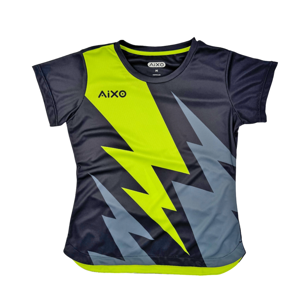 AIXO Bolt Womens T-Shirt - Black Black Green Clothing Aixo