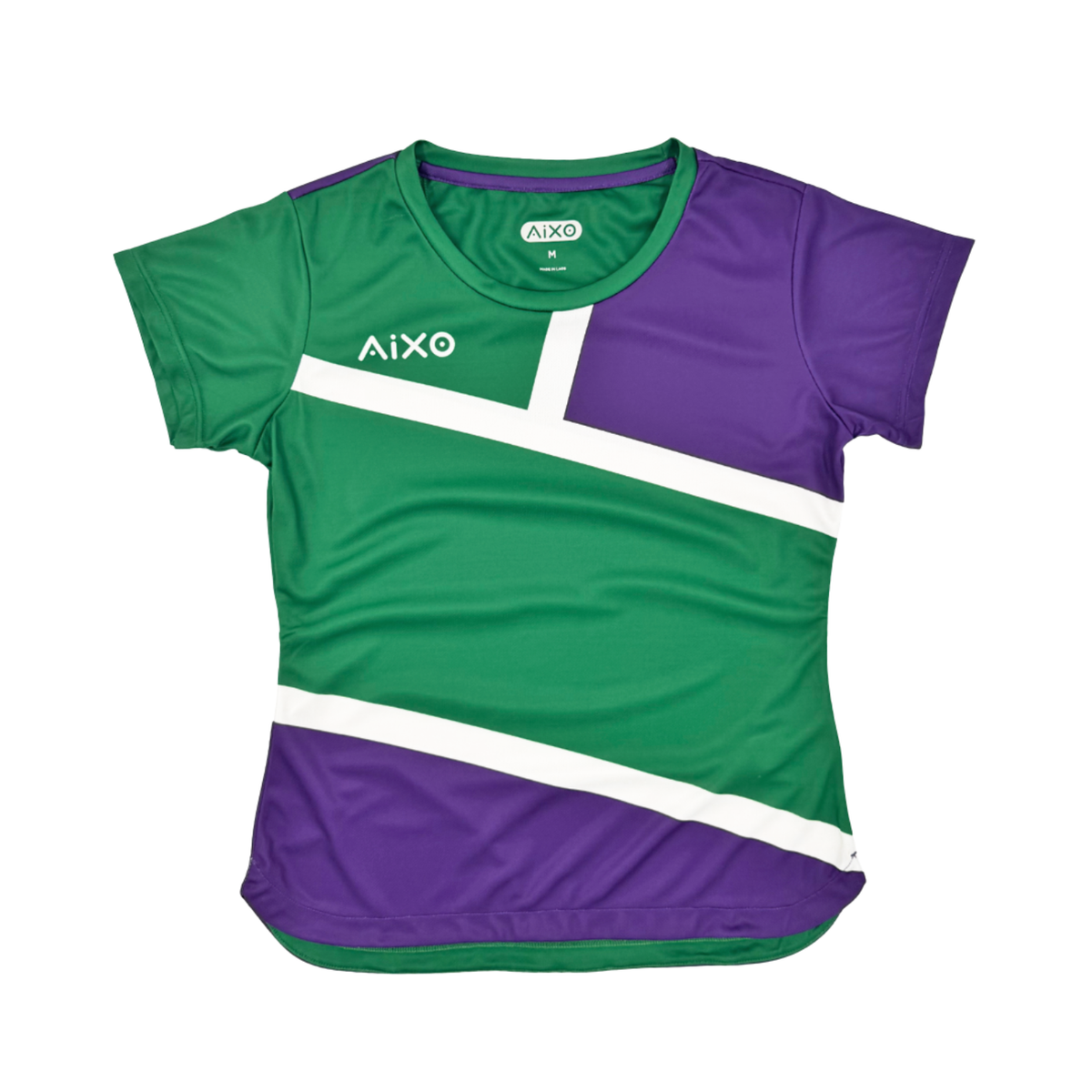 AIXO Court Womens T-Shirt - Green Green Purple Aixo