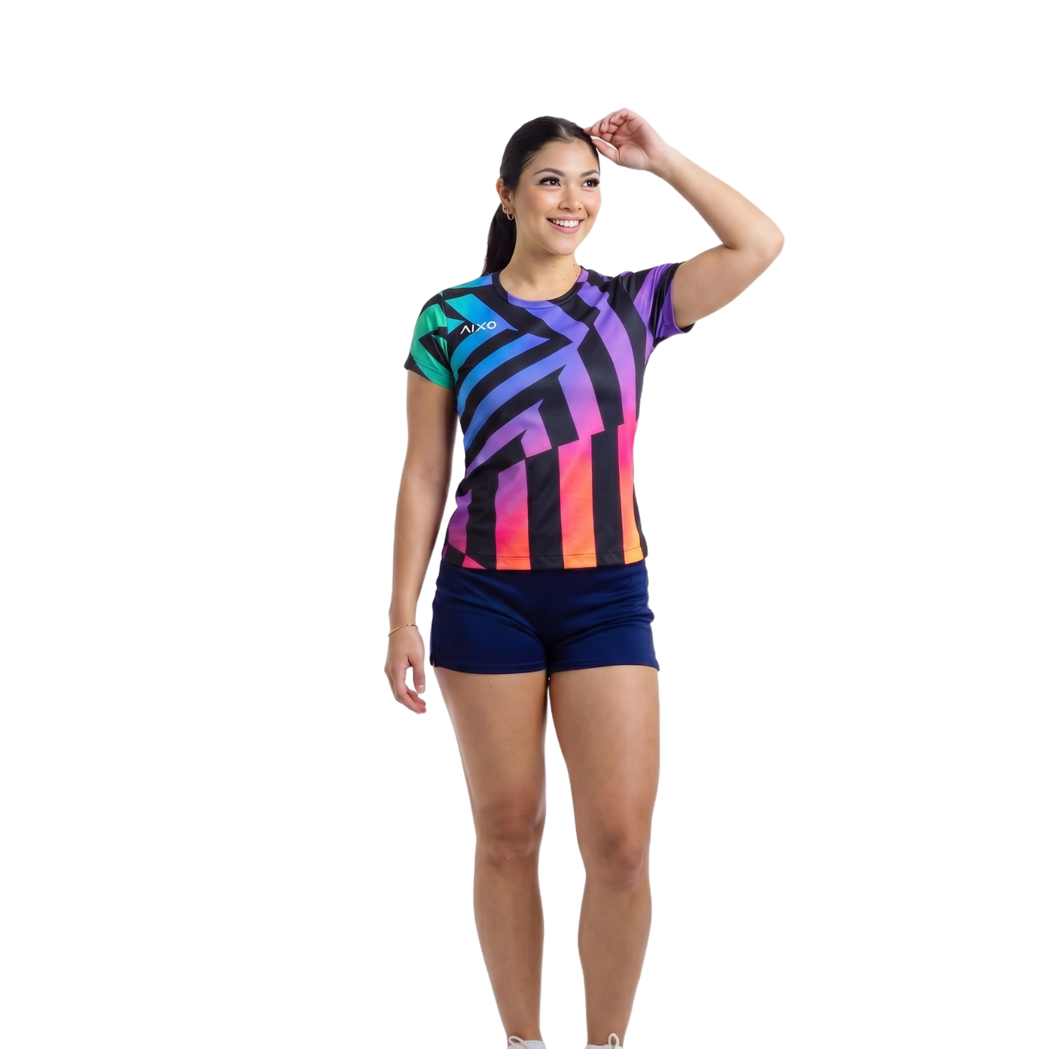 AIXO Rainbow Chaos Womens T-Shirt - Black T Shirt Aixo