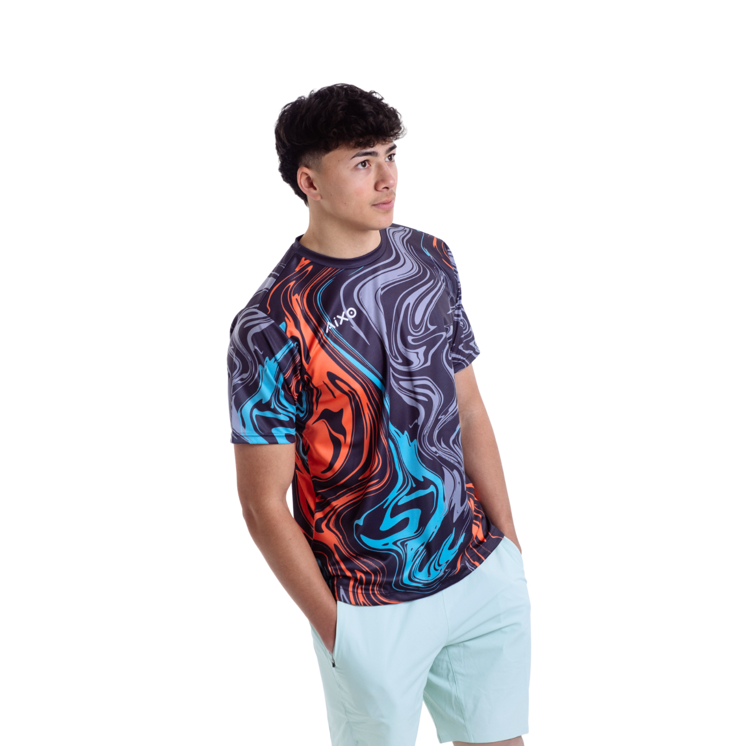 Aixo Chrome Mens T Shirt Lilac T Shirt Aixo