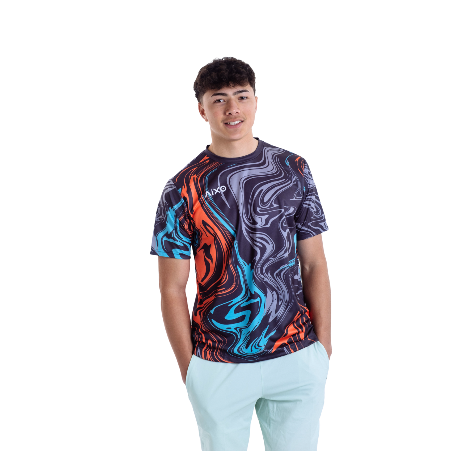 Aixo Chrome Mens T Shirt Graphite T Shirt Aixo