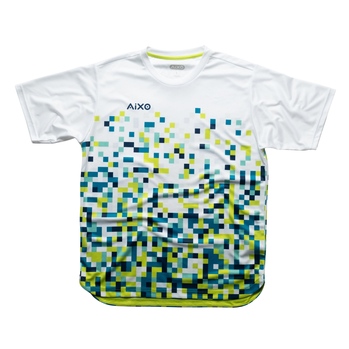 Aixo Pixel Mens T Shirt White, back view