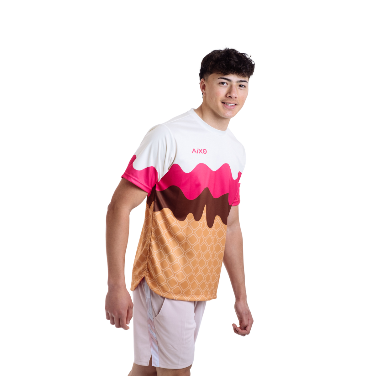 Aixo Sundae Mens T Shirt Vanilla Raspberry Chocolate T Shirt Aixo