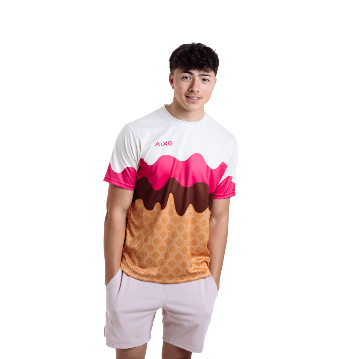 Aixo Sundae Mens T Shirt Vanilla Raspberry Chocolate T Shirt Aixo