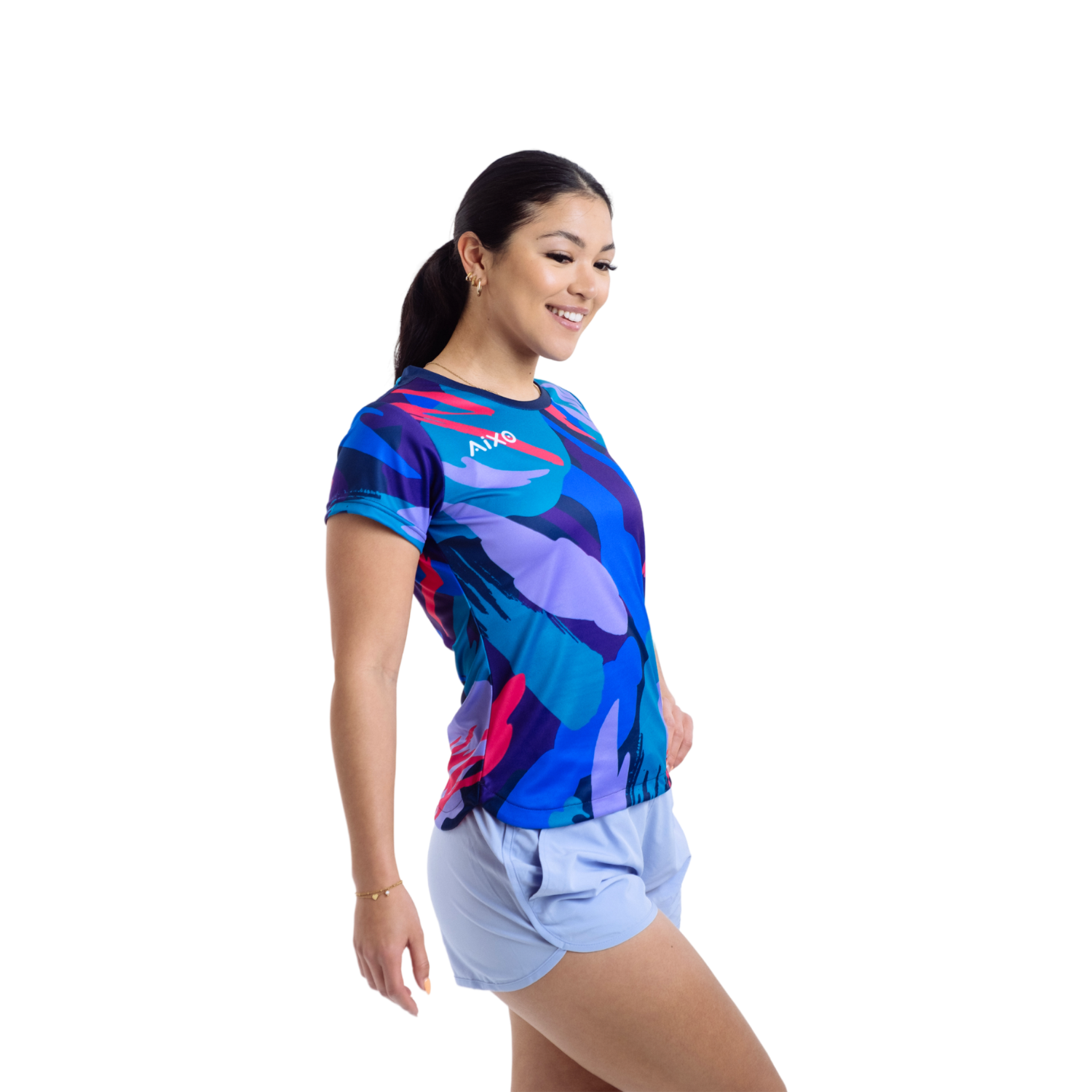Aixo Abstract T-Shirt Womens (Multicolour Dark) T Shirt Aixo