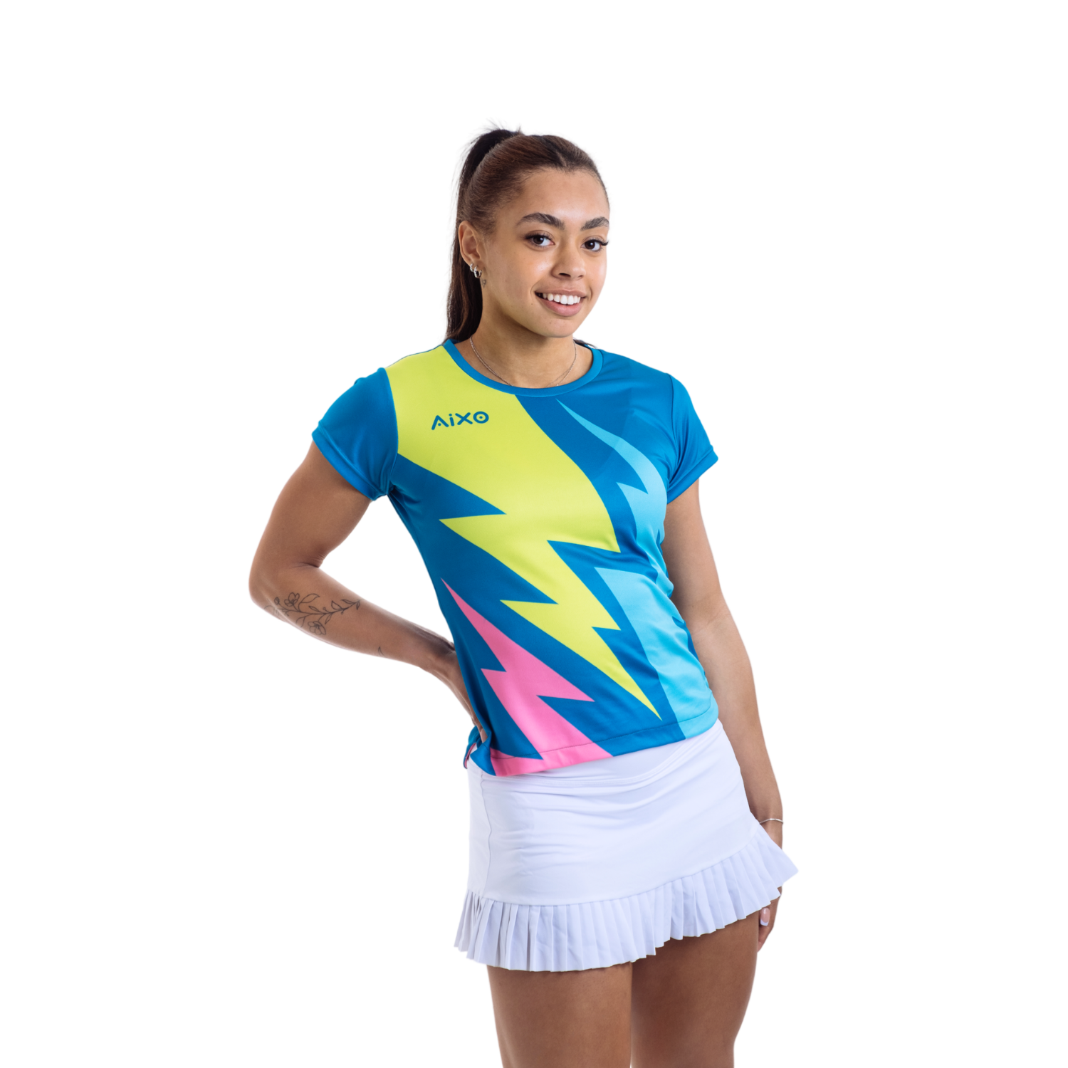 Aixo Bolt T-Shirt Womens (Pink) T Shirt Aixo