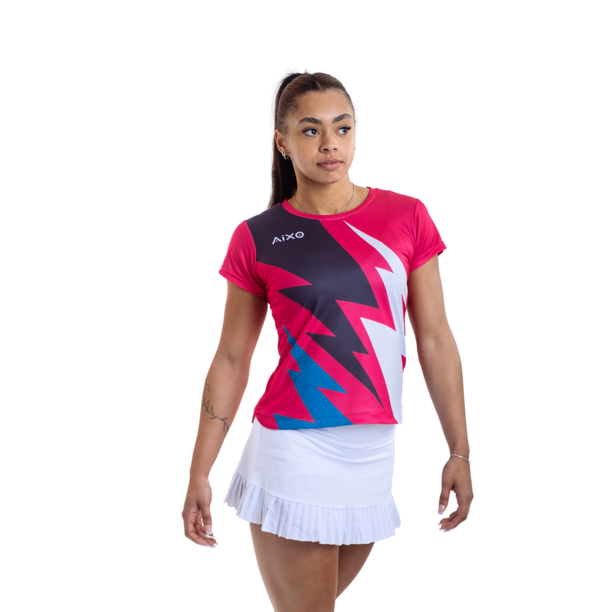 Aixo Bolt T-Shirt Womens (Pink) T Shirt Aixo