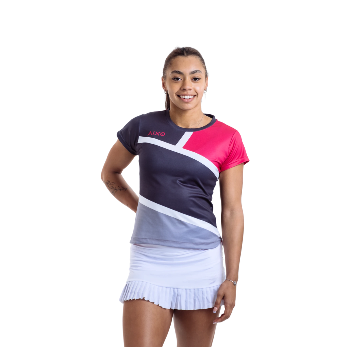 Aixo Court Womens T Shirt Graphite T Shirt Aixo