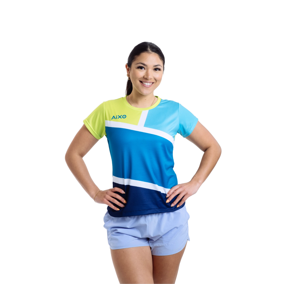 Aixo Court Womens T Shirt Teal T Shirt Aixo