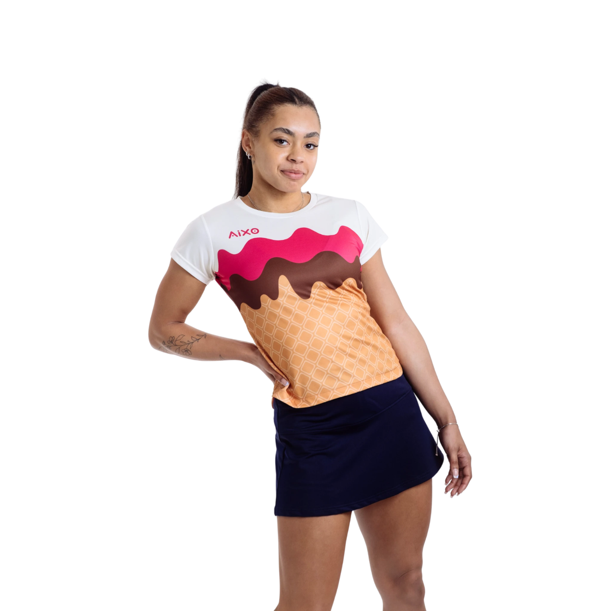 Aixo Sundae Womens T Shirt Vanilla Raspberry Chocolate T Shirt Aixo