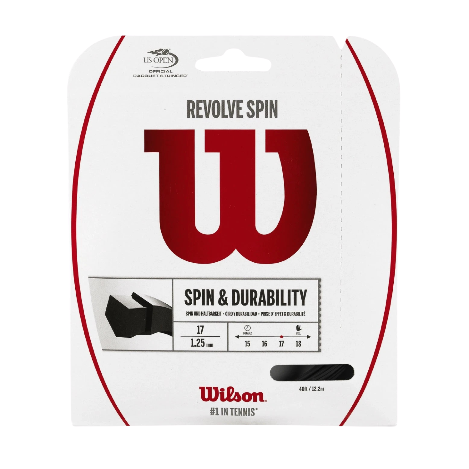 Wilson Revolve Spin 17 (WRZ958900) String Set Black BLACK 1.25mm 12M Set String (Packs) Wilson